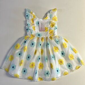 *US Angels Girls' Floral Apron Dress Size 5